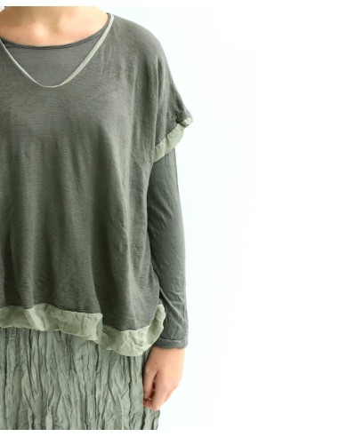 MAGLIA SMANICATA IN SETA E LANA "PALO"