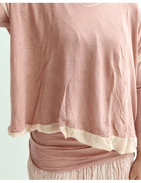 MAGLIA SMANICATA IN SETA E LANA "PALO"