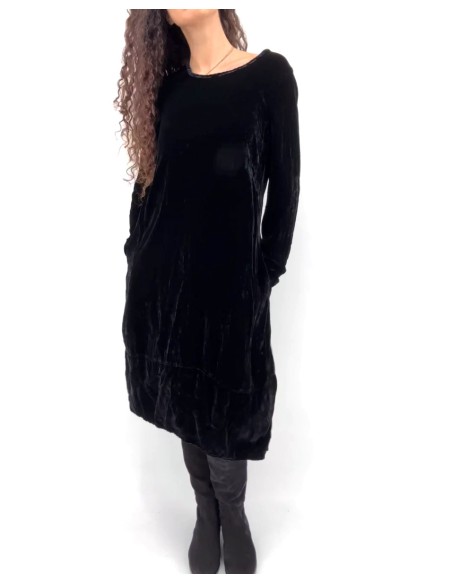 ABITO IN VELLUTO DI SETA ED ECOVISCOSA “FOSSA”