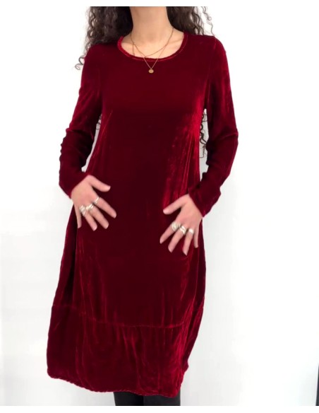 ABITO IN VELLUTO DI SETA ED ECOVISCOSA “FOSSA”