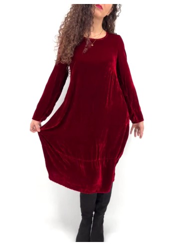 ABITO IN VELLUTO DI SETA ED ECOVISCOSA “FOSSA”