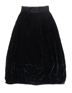 GONNA  IN VELLUTO DI SETA E ECOVISCOSA "MIRE" - NERO