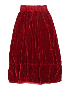 GONNA  IN VELLUTO DI SETA E ECOVISCOSA "MIRE" - ROSSO