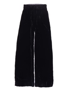 PANTALONE IN VELLUTO DI SETA ED ECOVISCOSA “TEJE” - NERO