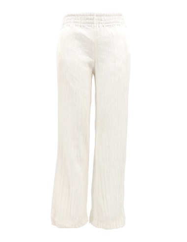 PANTALONE IN SETA INCRESPATA DOPPIATO AD...