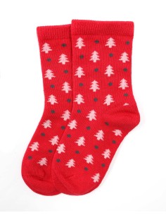 CALZINI IN BAMBU' KIDS "ALBERELLI" - ROSSO