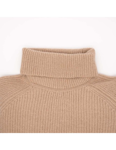 MAGLIONE UNISEX A COLLO ALTO IN 100% LANA DI CAMMELLO