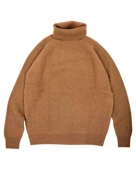 MAGLIONE UNISEX A COLLO ALTO IN 100% LANA DI CAMMELLO