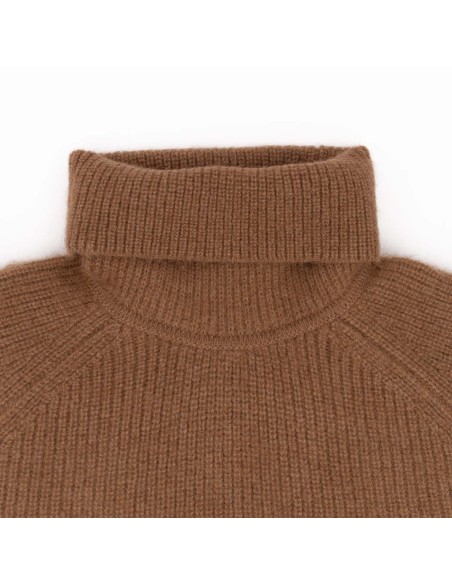 MAGLIONE UNISEX A COLLO ALTO IN 100% LANA DI CAMMELLO