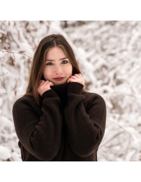 MAGLIONE UNISEX COLLO ALTO IN LANA DI YAK