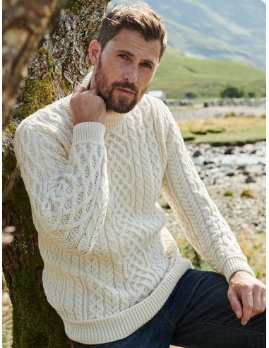 MAGLIONE ARAN IN LANA IRLANDESE SUPERSOFT...
