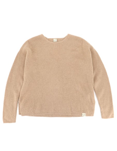 MAGLIONE DONNA SQUADRATO IN 100% LANA DI CAMMELLO