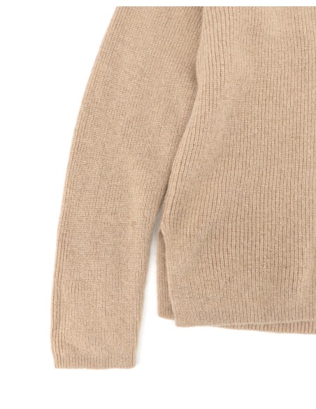 MAGLIONE DONNA SQUADRATO IN 100% LANA DI CAMMELLO