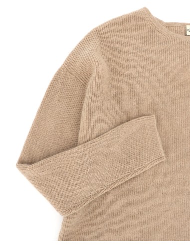 MAGLIONE DONNA SQUADRATO IN 100% LANA DI CAMMELLO