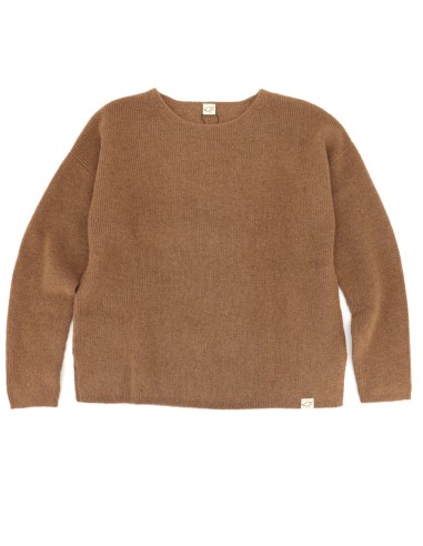 MAGLIONE DONNA SQUADRATO IN 100% LANA DI CAMMELLO