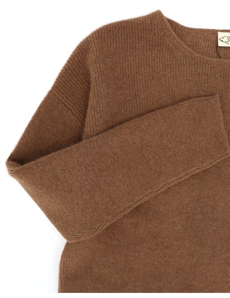 MAGLIONE DONNA SQUADRATO IN 100% LANA DI CAMMELLO