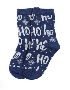 CALZINI IN BAMBU' KIDS "HO-HO-HO" - NAVY