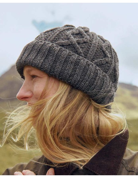 BERRETTO ARAN IN 100% LANA MERINO SUPERSOFT "DIAMOND"