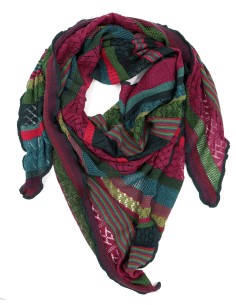 STOLA TRIANGOLARE IN LANA MERINO 100X200 "KYRA" - BOSCO