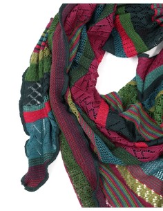 STOLA TRIANGOLARE IN LANA MERINO 100X200 "KYRA" - BOSCO 2