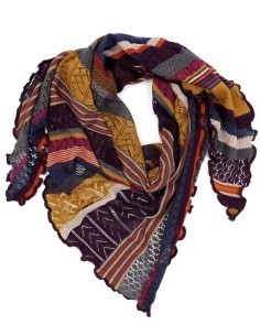 STOLA TRIANGOLARE IN LANA MERINO 100X200 "KYRA" - CURCUMA