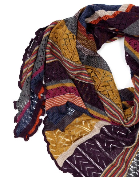 STOLA TRIANGOLARE IN LANA MERINO 100X200 "KYRA"