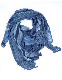 STOLA TRIANGOLARE IN LANA MERINO 100X200 "KYRA" - DENIM
