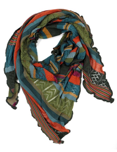 STOLA TRIANGOLARE IN LANA MERINO 100X200 "KYRA"