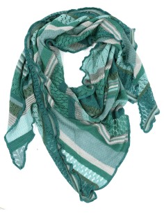 STOLA TRIANGOLARE IN LANA MERINO 100X200 "KYRA" - MENTA