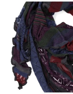 STOLA TRIANGOLARE IN LANA MERINO 100X200 "KYRA" - NAVY 2