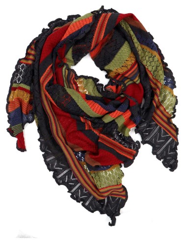 STOLA TRIANGOLARE IN LANA MERINO 100X200 "KYRA"