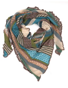 STOLA TRIANGOLARE IN LANA MERINO 100X200 "KYRA" - TORTORA