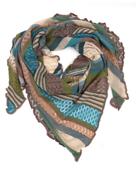 STOLA TRIANGOLARE IN LANA MERINO 100X200 "KYRA"