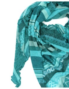 STOLA TRIANGOLARE IN LANA MERINO 100X200 "KYRA" - TURCHESE 2