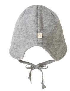 BERRETTO BIMBI IN LANA COTTA  - GRIGIO 2