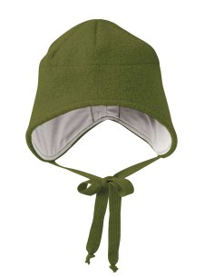 BERRETTO BIMBI IN LANA COTTA  - OLIVA