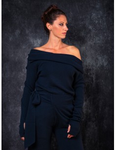 MAXI MAGLIA MANICHE LUNGHE IN LANA E CASHMERE "ASTRAL" -...