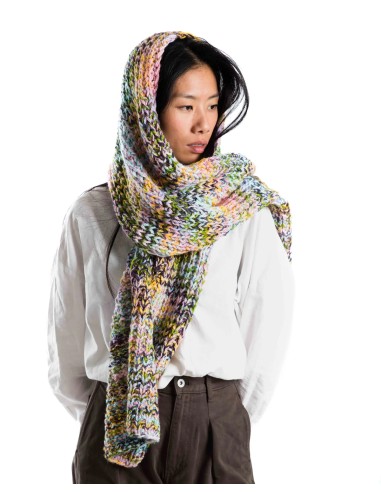 SCIARPA 100% LANA FATTA A MANO MULTICOLOR "SOL"