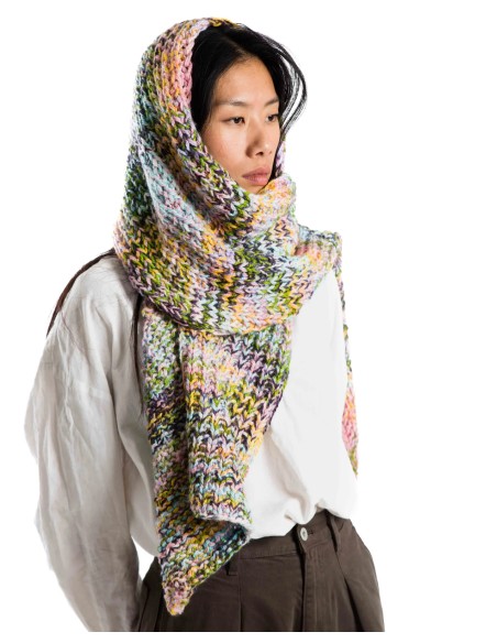 SCIARPA 100% LANA FATTA A MANO MULTICOLOR "SOL"