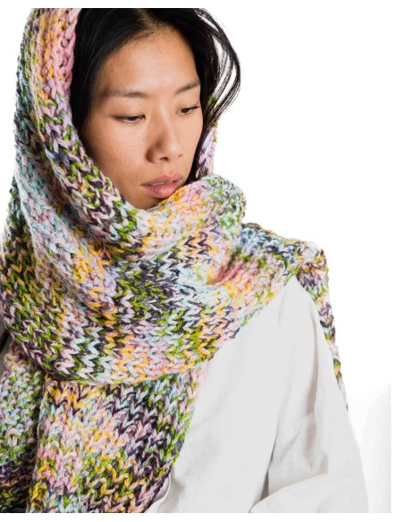 SCIARPA 100% LANA FATTA A MANO MULTICOLOR "SOL"