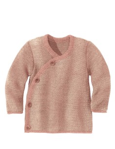 CARDIGAN BABY IN LANA MERINO BIOLOGICA - ROSA