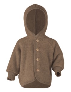 GIACCA/GIUBBOTTO BIMBI IN PILE DI LANA MERINO - NOCE