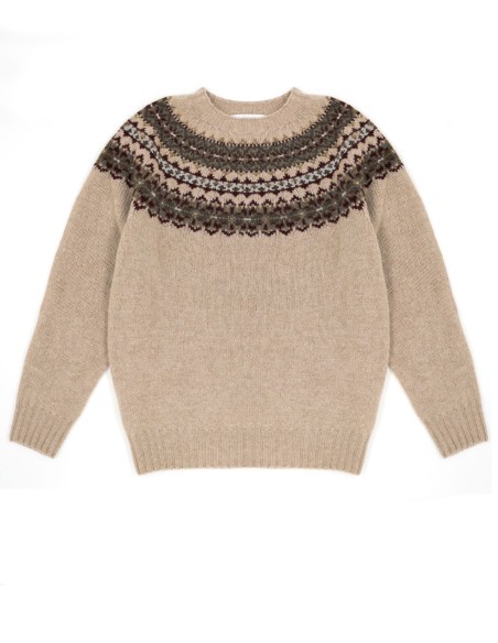 MAGLIONE SCOZZESE IN 100% LANA VERGINE "FAIRISLE YOKE"