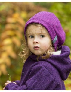 BASCO BIMBA E DONNA  IN LANA COTTA "BRITT" - VIOLA