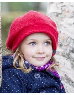 BASCO BIMBA E DONNA  IN LANA COTTA "BRITT" - ROSSO