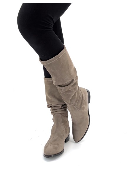 STIVALE INVERNALE DONNA IN CAMOSCIO STRETCH