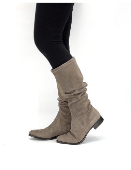 STIVALE INVERNALE DONNA IN CAMOSCIO STRETCH