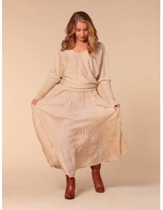 GONNA IN 100% SETA "DETTE LIMITED" - NUDE