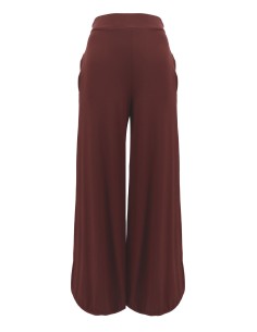 PANTALONI IN JERSEY DI BAMBU AMPI A PALAZZO - BORDEAUX