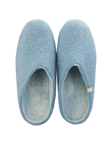 PANTOFOLA IN LANA CON SUOLA IN NAPPA